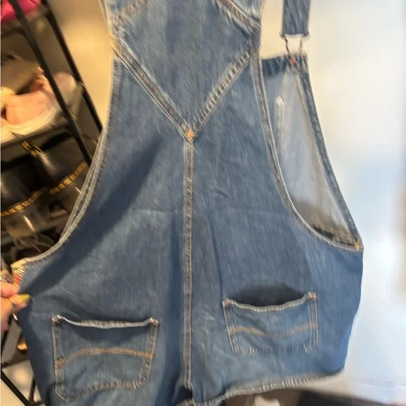 Old Navy Classic Blue Denim Overalls Shorts - Picture 4 of 8